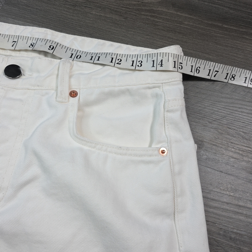 Raey Women's Ivory Wide Leg 100% Organic Cotton Button Fly Jeans ~ Size 24 - Picture 4 of 8